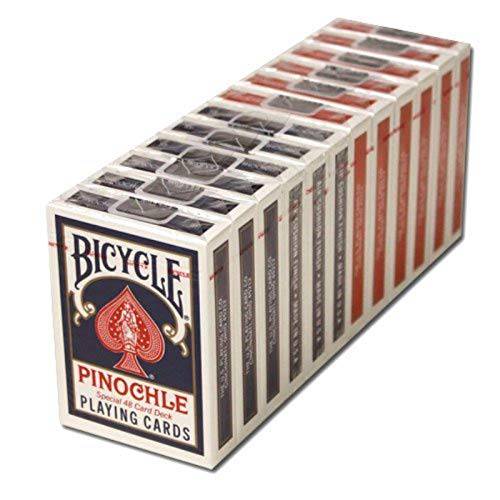 12 데크 자전거 Pinochle 카드 (6 레드/ 6 블루)