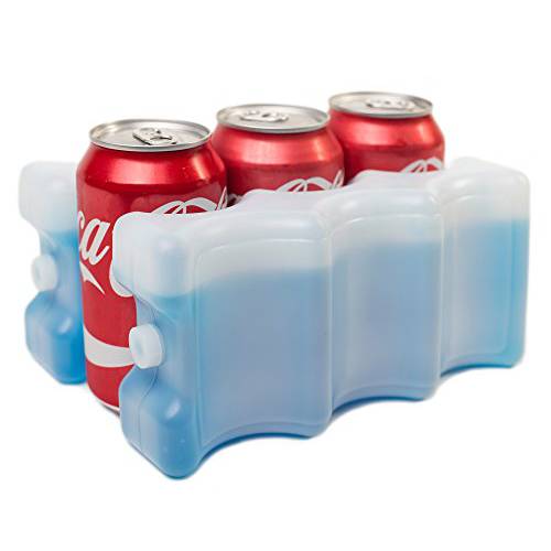 Kleager Can 맥주 아이스 팩 런치 박스 2 Piece 양면 - 리유저블, 재사용 쿨러 That 유지 6-12 탄산음료 Cans 콜드 - 솔리드 블루