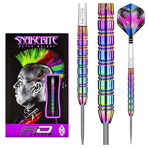 RED DRAGON Peter Wright Snakebite 1: 22g 텅스텐 다트 세트 Flights and Stems