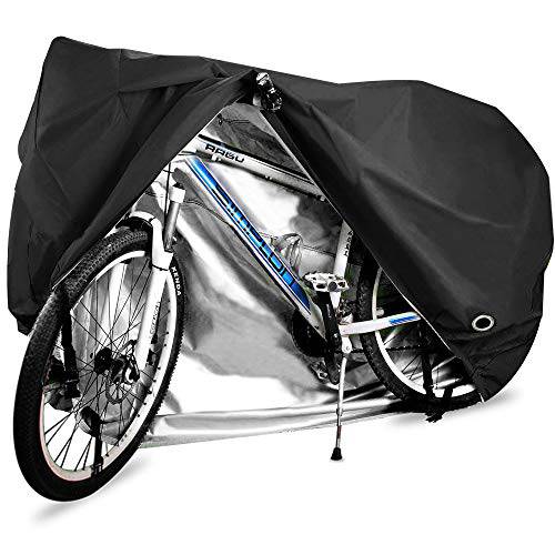 HCFGS  자전거 커버 방수, 자전거 커버 아웃도어 210D Oxford 천 자전거 방수 커버 2 자전거S 썬 UV 먼지 Wind 방지 잠금 홀 스토리지 백