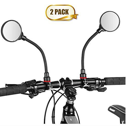 Newlight66  자전거 미러, 조절가능 핸들 리어 뷰 거울 마운틴 로드 자전거 자전거 전기,자동,전동 오토바이 (Black-2PC)