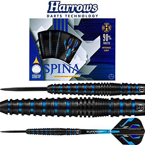 Harrows Spina 블랙 - 블루 90% 텅스텐 스틸 팁 다트