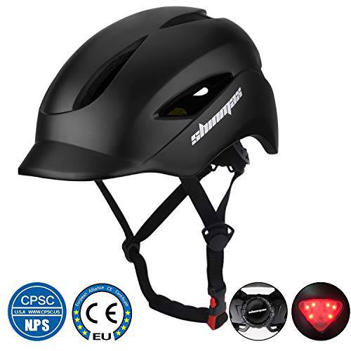 Shinmax  자전거 헬멧, 자전거 헬멧 남녀공용, 남녀 사용 가능 CPSC& CE 인증된 LED 희귀한 라이트& 휴대용 백팩 Urban Commuter 조절가능 사이즈 성인 사이클링 헬멧