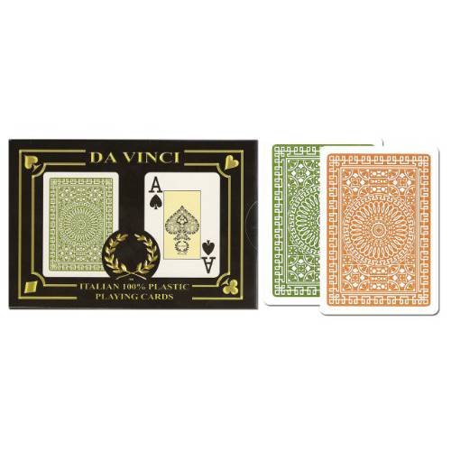 DA VINCI  이탈리안 100% 플라스틱 플레이 카드, 2 Deck 세트 하드 쉘 케이스 and 2 Cut 카드
