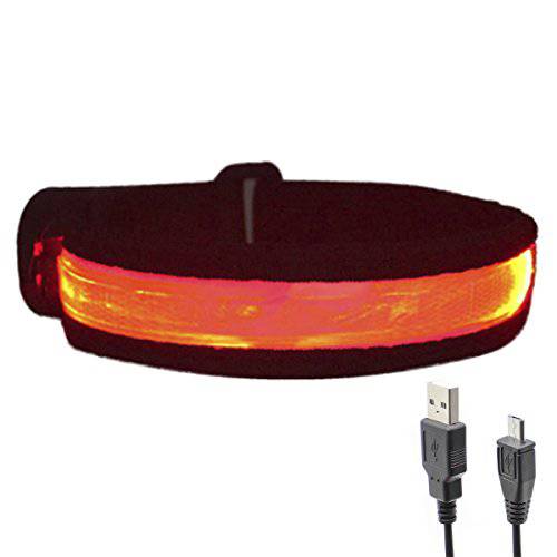 Glovion LED 암밴드 - USB 충전식 LED 런닝 암밴드 라이트- 안전, 눈에 띄는, 야광, 고시도 세이프티,안전 기어 나이트 런닝,  조깅&  사이클링