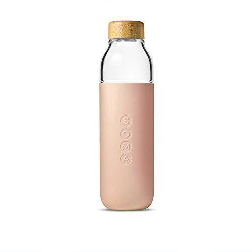 Soma 17 oz. BPA-free 와이드 입구 글래스 물병, 워터보틀 실리콘 슬리브, 민트 그린