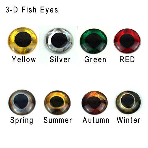 Aventik 360pcs 팩 8 컬러 초이스 슈퍼 현실적 3-D 생활 피쉬 Eyes 홀로그램 어업 루어 Eyes, Fly Eyes, 어업 루어 제작, Fly 매는 물건,