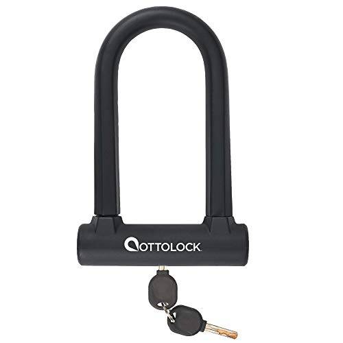OTTOLOCK Sidekick 컴팩트 U- 잠금 | 경량 Silicone-Coated 키,열쇠 자전거 잠금 | Anti-Theft 스틸 자전거 잠금