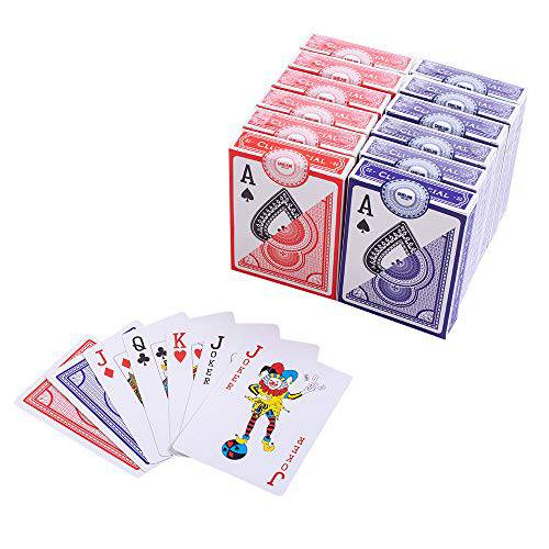 GAMELAND  플레이 카드 세트, 포커 사이즈, 12 데크 of 카드 (6 블루 and 6 레드)
