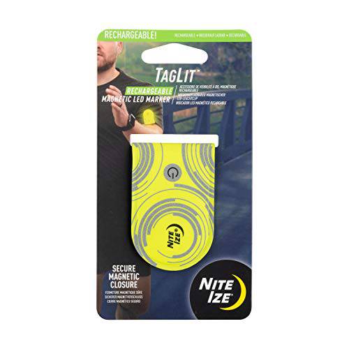 Nite Ize TGLR-33-R3 TagLit 충전식 마그네틱,자석 LED 마커 세이프티,안전 라이트, 원 사이즈, Yellow