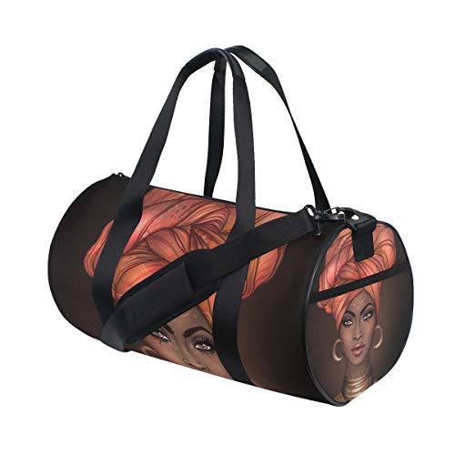 아프리칸 예쁜 Girl 스포츠 짐가방,캐리어 여행용 더플 백 헬스장 짐가방,캐리어 운반 남녀공용, 남녀 공용…
