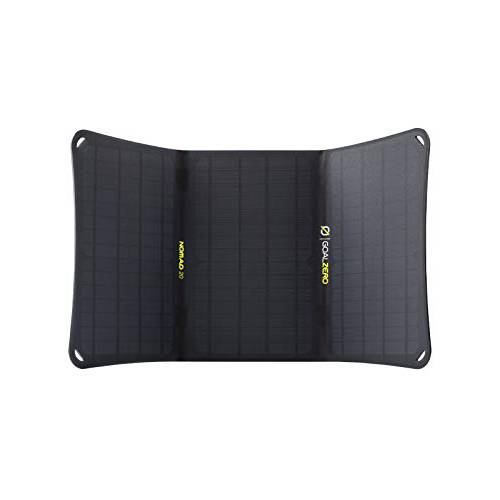 Goal Zero Nomad 20, 폴더블 단결정 20 와트 태양광 패널 8mm+ USB 포트, 휴대용 태양광 패널 충전기. 경량 18-22V 20W 태양광 패널 충전기 조절가능 킥스탠드