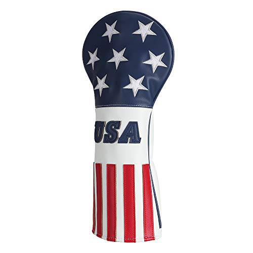 Craftsman Golf Patriotic USA Stars and Stripes 레드 화이트 블루 USA 깃발 드라이버 Fairway 우드 구출 하이브리드 커버 Headcover