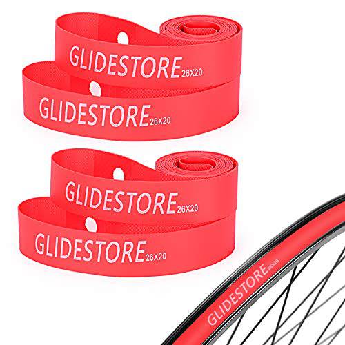 GLIDESTORE 4 팩 자전거 Rim 스트립 Rim 테이프 로드 자전거 MTB 마운틴 자전거 튜브 보호 라이너 (26 x 20mm)