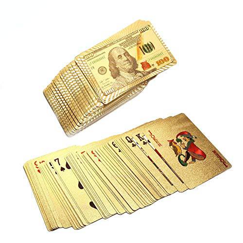 24K 쿨 골드 플레이 카드 Dollar 패턴 포일 포커 카드 럭셔리 방수 플레이 카드 덱 of 카드 골드 플레이 카드 플라스틱 플레이 카드