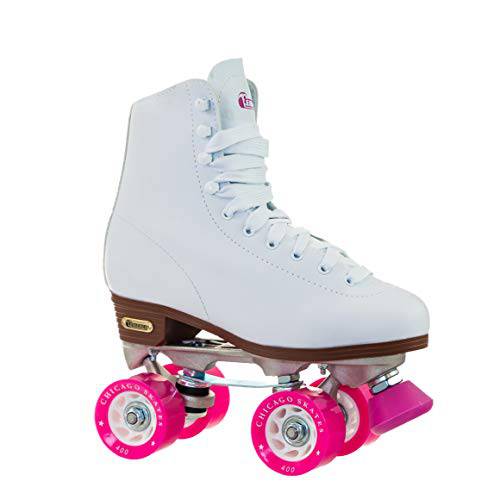 시카고 Women’s 클래식 롤러 스케이트 - 프리미엄 화이트 쿼드 링크 스케이트
