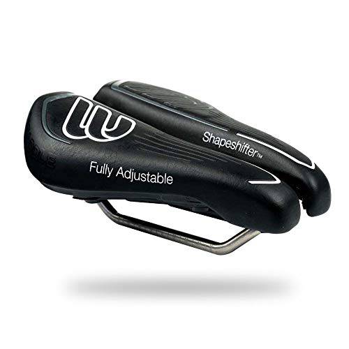 BiSaddle SRT 슈퍼 숏 Noseless 조절가능 자전거 안장 블랙 티타늄 레일 커스텀 호환 편안한, 원 사이즈