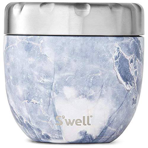 S’well 스테인레스 스틸 Bowls-21.5 Oz Triple-Layered Vacuum-Insulated 컨테이너 유지 요리,음식 and 워터 콜드 11 시간 and 핫 7 - No Condensation - BPA 프리, 21.5oz, 블루 대리석무늬,마블