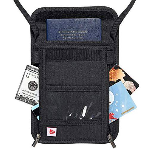 AIKELIDA Passport 홀더 넥 지갑 여행용 파우치 오거나이저,수납함,정리함 RFID 차단, 세큐리티 지퍼 Concealed Organized 지갑 to 유지 캐쉬 카드 세이프