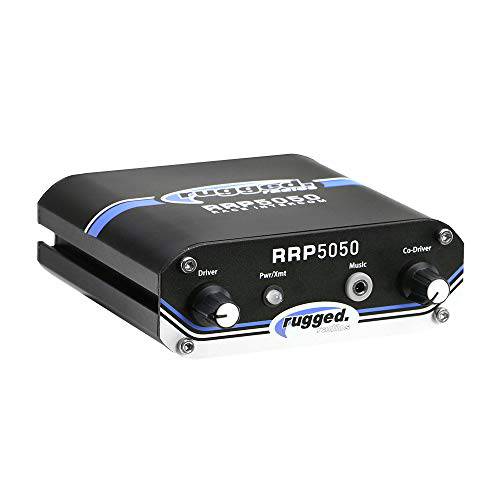 Rugged Radios RRP5050 2-Place 스포츠& RACE 선내통화장치 듀얼 볼륨 컨트롤 and 3.5mm 음악 입력