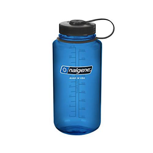 Nalgene  트리탄 와이드 입구 BPA-Free 물병, 워터보틀, 블루 w/ 블랙 캡, 32-Ounces