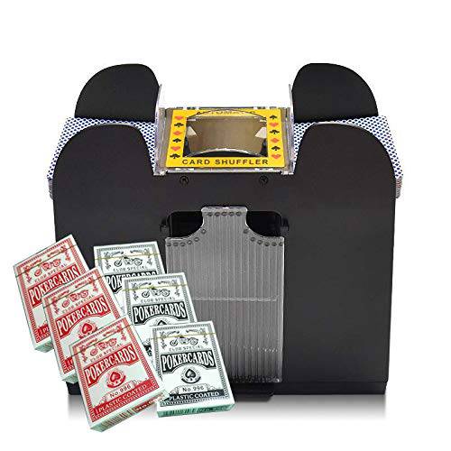 6 덱 자동 카드 셔플러 플레이 카드 - Battery-Operated 전기,전동 셔플러 - Great 가정용&  토너먼트 사용 클래식 포커&  트레이딩 카드 게임