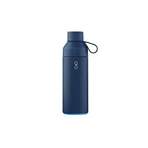 Ocean Bottle 500ml Eco-Friendly 스테인레스 스틸 리유저블,재사용 물병, 워터보틀 | 새지않는 BPA 프리 100% 식기세척가능 | 18 시간 콜드/ 9 시간 핫 | 더블 벽면 진공 절연 Thermos 플라스크 (오션 블루)