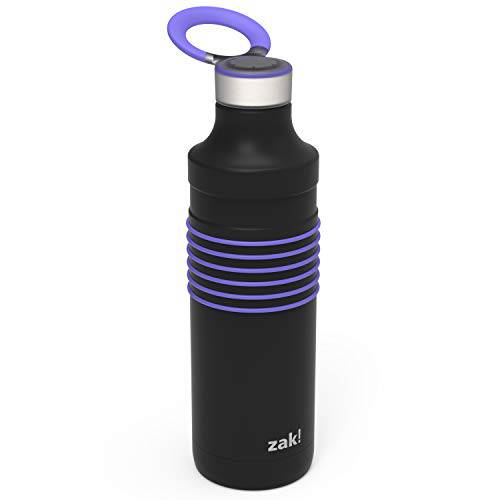 Zak 디자인 HydraTrak 스테인레스 스틸 절연 물병, 워터보틀 Non-BPA, 1pk (22oz, 퍼플)