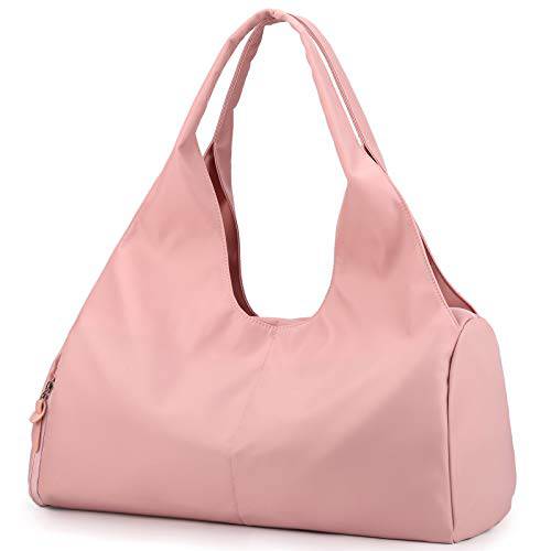 PlasMaller Carry On 여행용 더플 백 포장가능 짐가방,캐리어 여행 기어 스포츠 헬스장 백 경량 운반 숄더 팩, 핑크