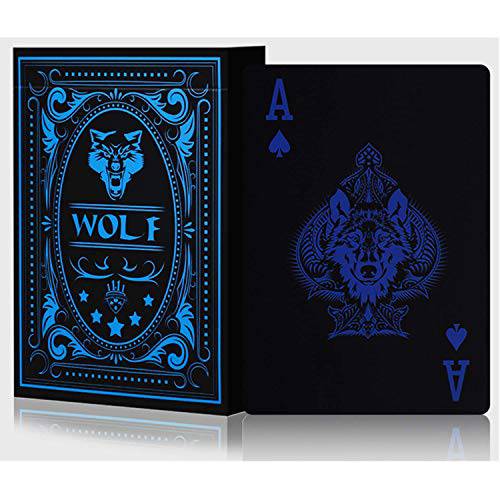 Sum-elyn 블루 PVC 플라스틱 포커 카드 플레이 카드 덱 of 방수 포커 카드 게임 테이블 게임 선물 남성용 and Women(1 PC)