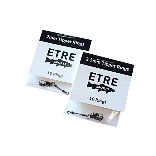 ETRE 스포츠 Tippet 링 세트 of 10 Each. 2mm and 2.5mm
