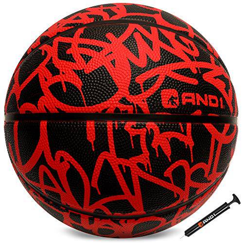 AND1 Fantom 러버 농구&  펌프 (낙서 시리즈)- 공식 사이즈 7 (29.5”) Streetball, Made 실내 and 아웃도어 농구 게임