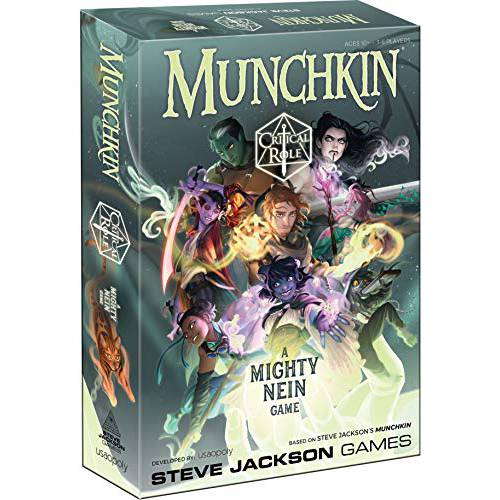 USAOPOLY Munchkin: 위독한 역할 카드 게임 | Munchkin 게임 Featuring 위독한 역할 Mighty Nein Campaign | 공식 라이센스 위독한 역할 카드 게임 | Familiar Members,  글자&  손님