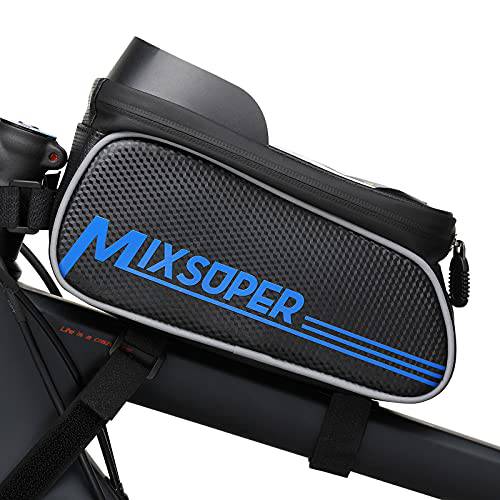 Mixsuper 방수 자전거 탑 튜브 백, 자전거 폰 전면 프레임 백 호환가능한 폰 언더 6.7