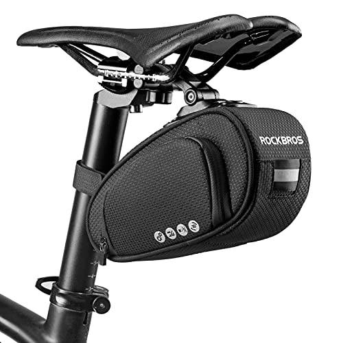 ROCKBROS 자전거 안장 백 자전거 백 언더 시트 백 자전거 시트 팩 파우치 사이클링 조절가능 마운팅