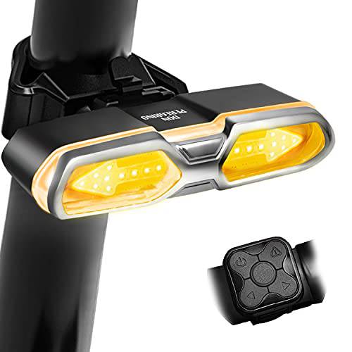 DON PEREGRINO BX2  LED 리어,후방 자전거라이트, 자전거전조등 100 루멘 리모컨, 충전식 자전거 회전 신호&  브레이크 라이트 다양한 패턴