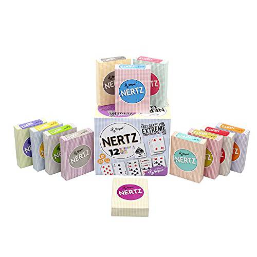 리갈 게임 - Nertz - 경쟁 Solitaire - 고속, CraZy, Fun, 익스트림 카드 게임 - 12 Multi-Colored 데크