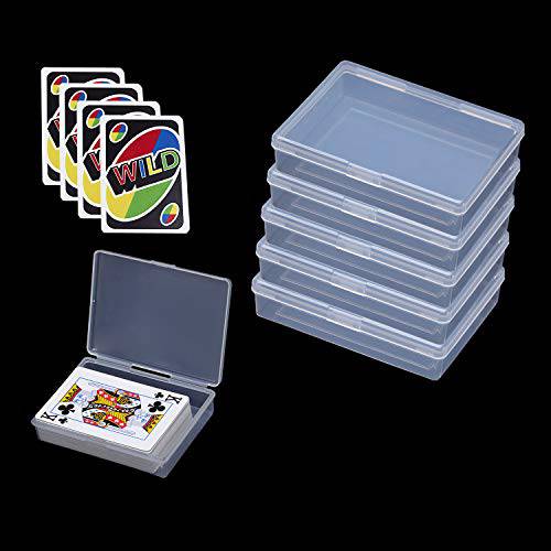 플레이 카드 덱 Boxes 6pcs Cwdew 플라스틱 공병 게이밍 카드 홀더 케이스 박스 스토리지 오거나이저,수납함,정리함 스냅 Closed, 내장 사이즈 is 3.6 인치 x 2.6 인치 x 0.8 inch(NO 카드)