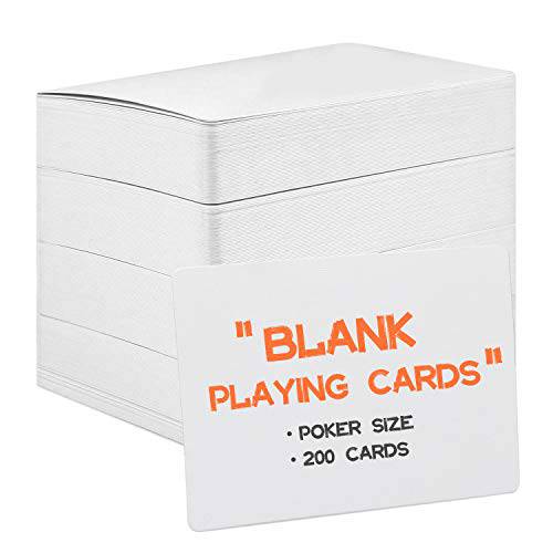 Teskyer 블랭크 플레이 카드, 200 Pcs, 포커 사이즈, 리넨 마감, 더블 Sides 블랭크 인덱스 플래시 카드 필기, 드로잉, DIY 게임 카드 선물 카드