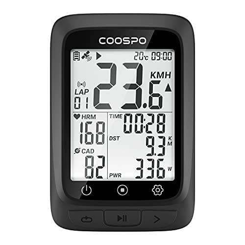 CooSpo 사이클링 GPS 컴퓨터 자전거 속도계 무선 자전거 컴퓨터 자전거 주행거리계 Ant+ Bluetooth5.0 호환성 IP67 방수 2.3 인치 HD 스크린 다기능 호환가능한 CoospoRide 어플