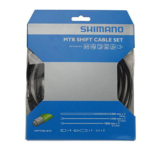 Shimano MTB Optislick 변속기 케이블 and 하우징 세트, 블랙