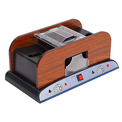 카드 셔플러, 저소음 작동 전기,전동 자동 나무 플레이 카드 덱 셔플러, 배터리 작동 가정용 포커 카드 셔플러 머신 The 노인