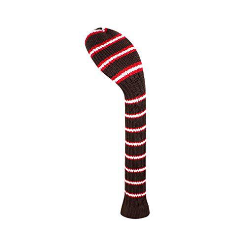 스콧 에드워드 니트 하이브리드 골프 클럽 커버 Fits Hybrids/ UT Classical 파인,가는 Stripes 롱 넥 Funny and Fresh 컬러 (브라운 레드 파인,가는 Stripes)