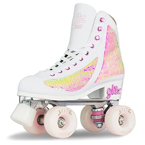 Crazy 스케이트 Glitz 롤러 스케이트 여성용 and 걸스 - 눈부신 글리터, 빤짝이 Sparkle 쿼드 스케이트
