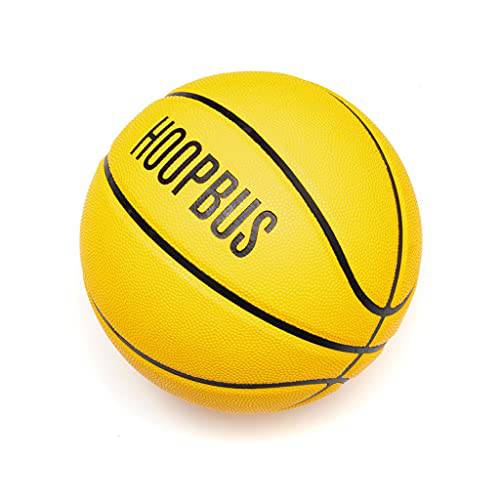HoopBus 농구 실내/ 아웃도어 포함 펌프 리얼 Yellow 가죽 (29.5 NCAA&  공식 NBA 농구 사이즈 7)