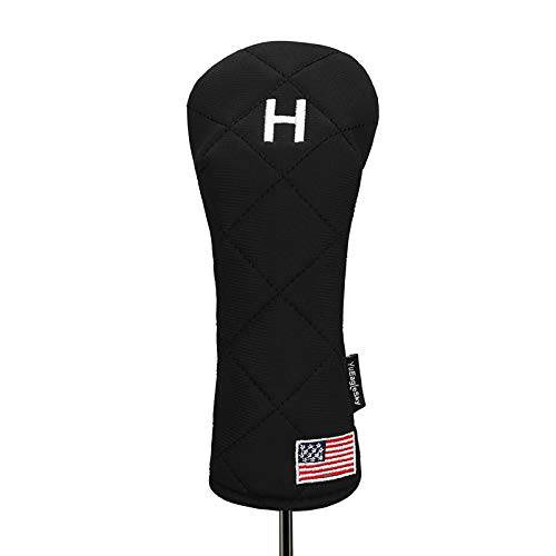 YuEagleSky 골프 헤드 커버 하이브리드 USA 깃발 클럽 남성용 (블랙)