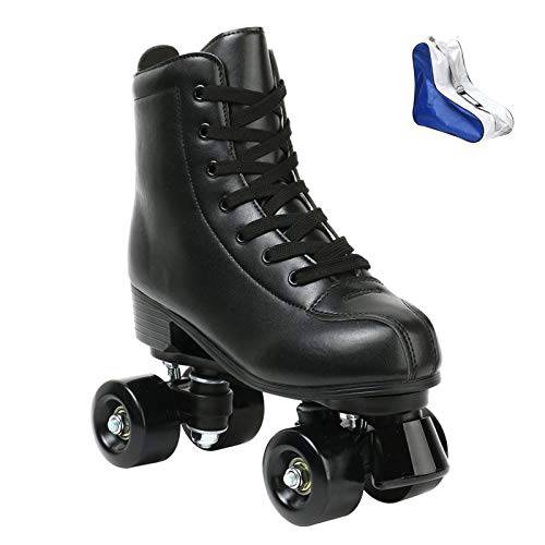 롤러 스케이트 신발 여성용 남성용 PU 가죽 High-top Double-Row 롤러 스케이트 초보자, 프로페셔널 실내 아웃도어 롤러 스케이트 신발 백