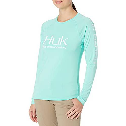 Huk Women’s Pursuit 롱 슬리브 퍼포먼스 셔츠+  썬 프로텍트, Julep, 미디엄