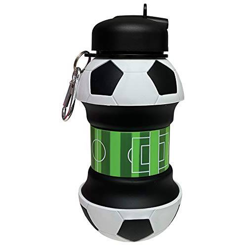 iscream BPA 프리, 18 oz 접이식,접을수있는 실리콘 스포츠 병 - 축구 볼