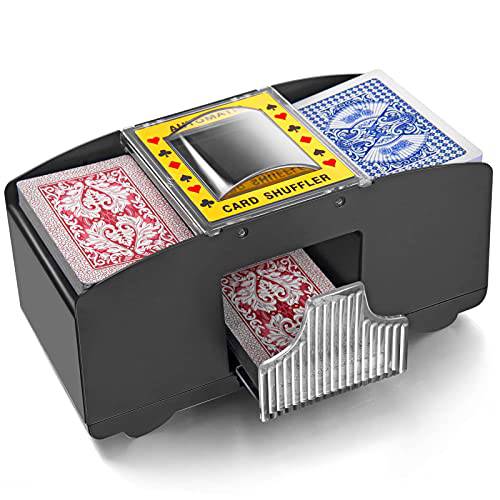 WILLIZTER 자동 포커 카드 셔플러 1-2 데크 배터리 작동 전기,전동 포커 셔플러 카드 셔플러 Porker 홈 카드 게임 테이블, Rummy Blackjack